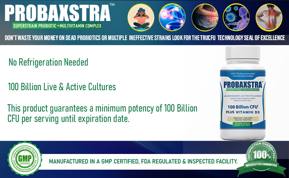Probaxstra™ - Superstrain Probiotic + Multivitamin Complex w/Vitamin D3