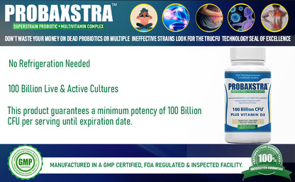Probaxstra -SuperStrain Probiotic + Multivitamin Complex w/Vitamin D3 (2 Pack)