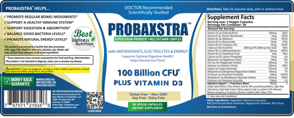 Probaxstra -SuperStrain Probiotic + Multivitamin Complex w/Vitamin D3 (2 Pack)