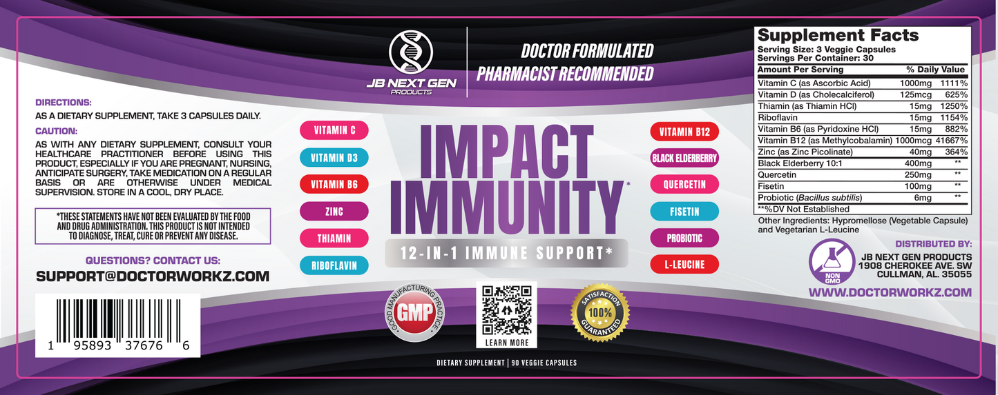 Impact Immunity 12-IN-1 IMMUNE SUPPORT (2 Bottle Pack)
